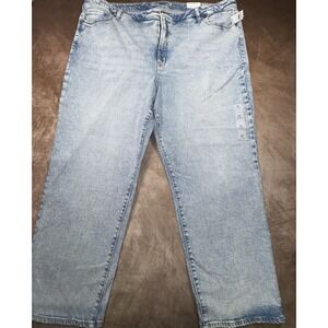 Old Navy Womens Plus 28 High Rise OG Loose Light Wash Blue Jeans NWT